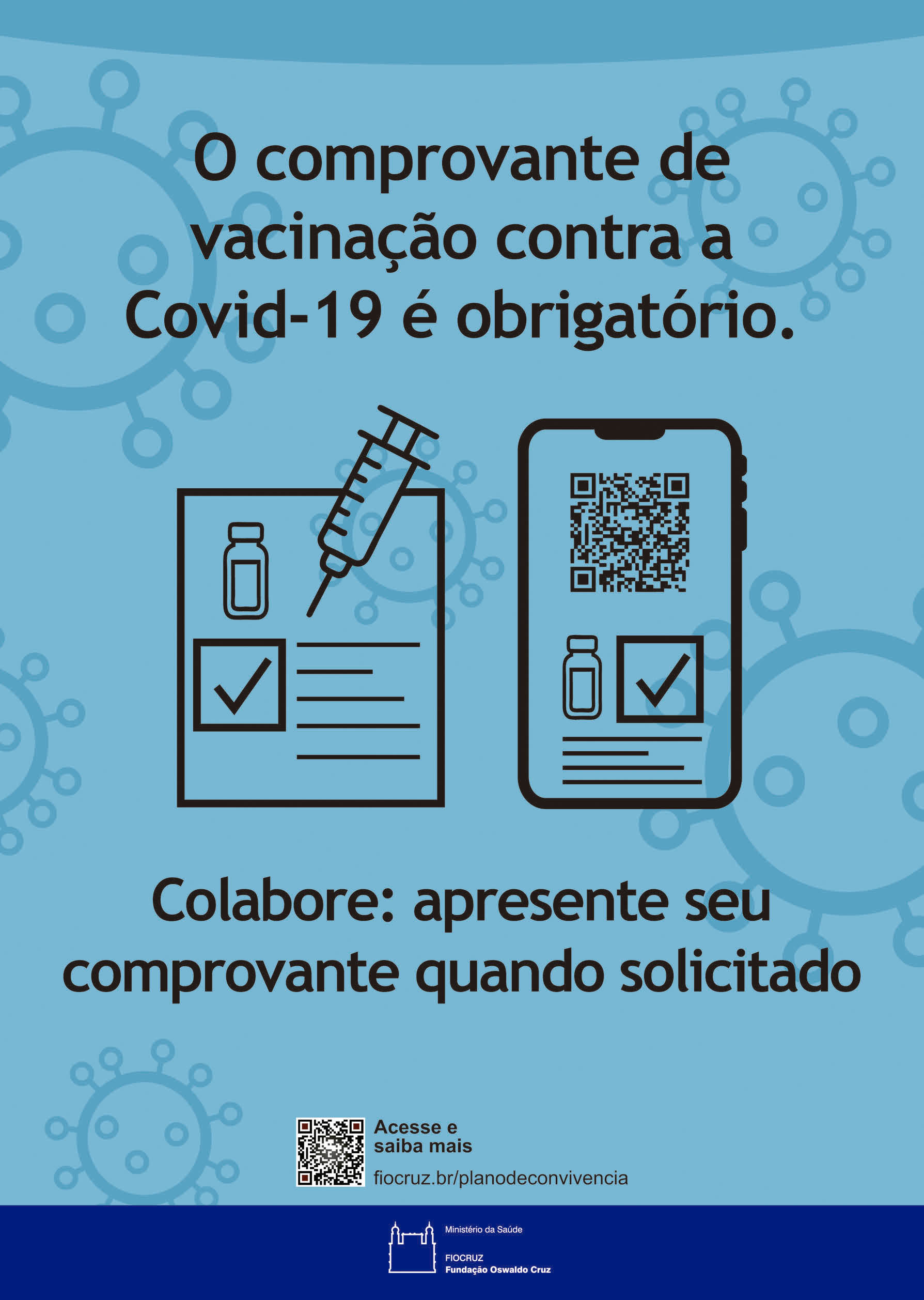 Cartaz sobre comprovante de vacina