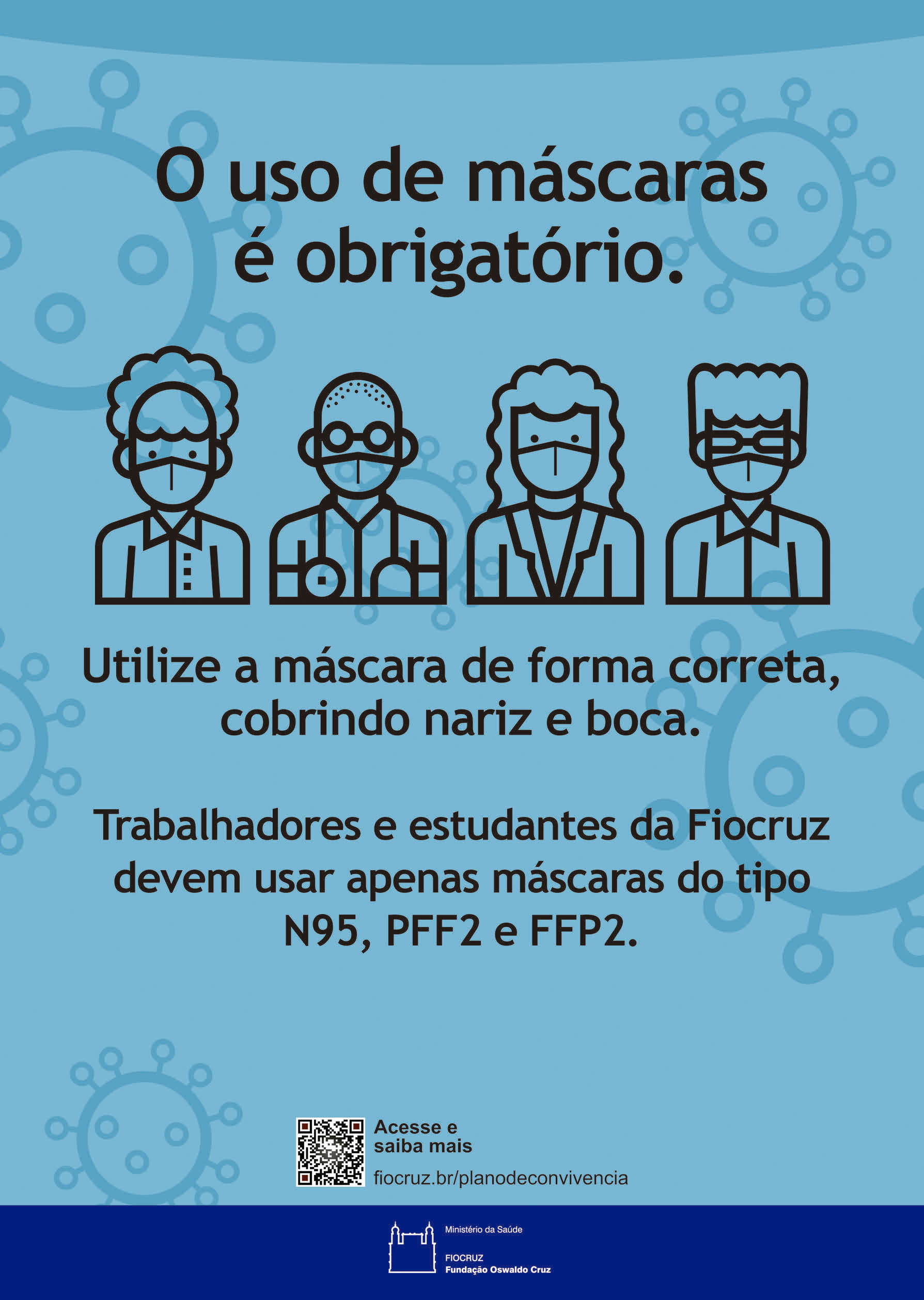 Cartaz sobre uso obrigatório de máscaras para trabalhadores