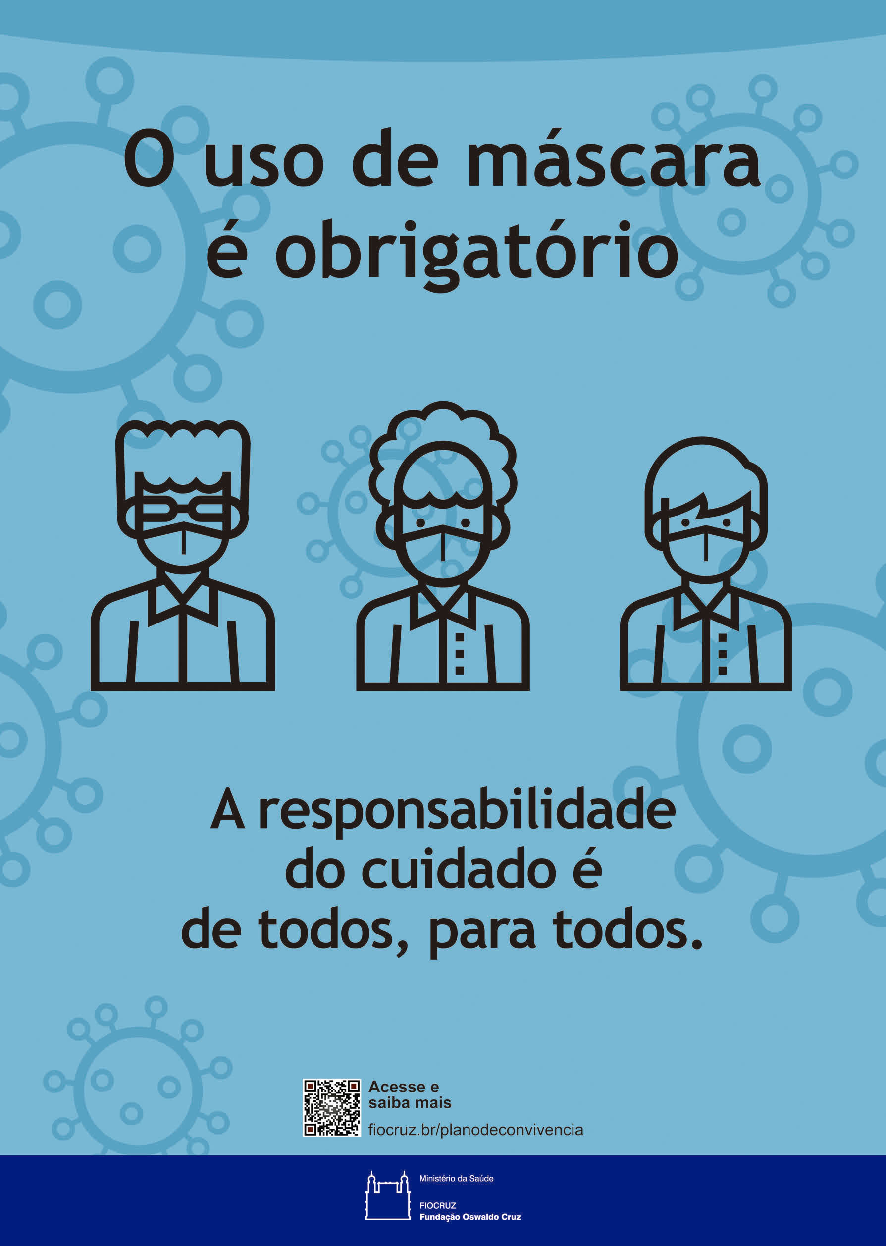 Cartaz sobre uso obrigatório de máscaras
