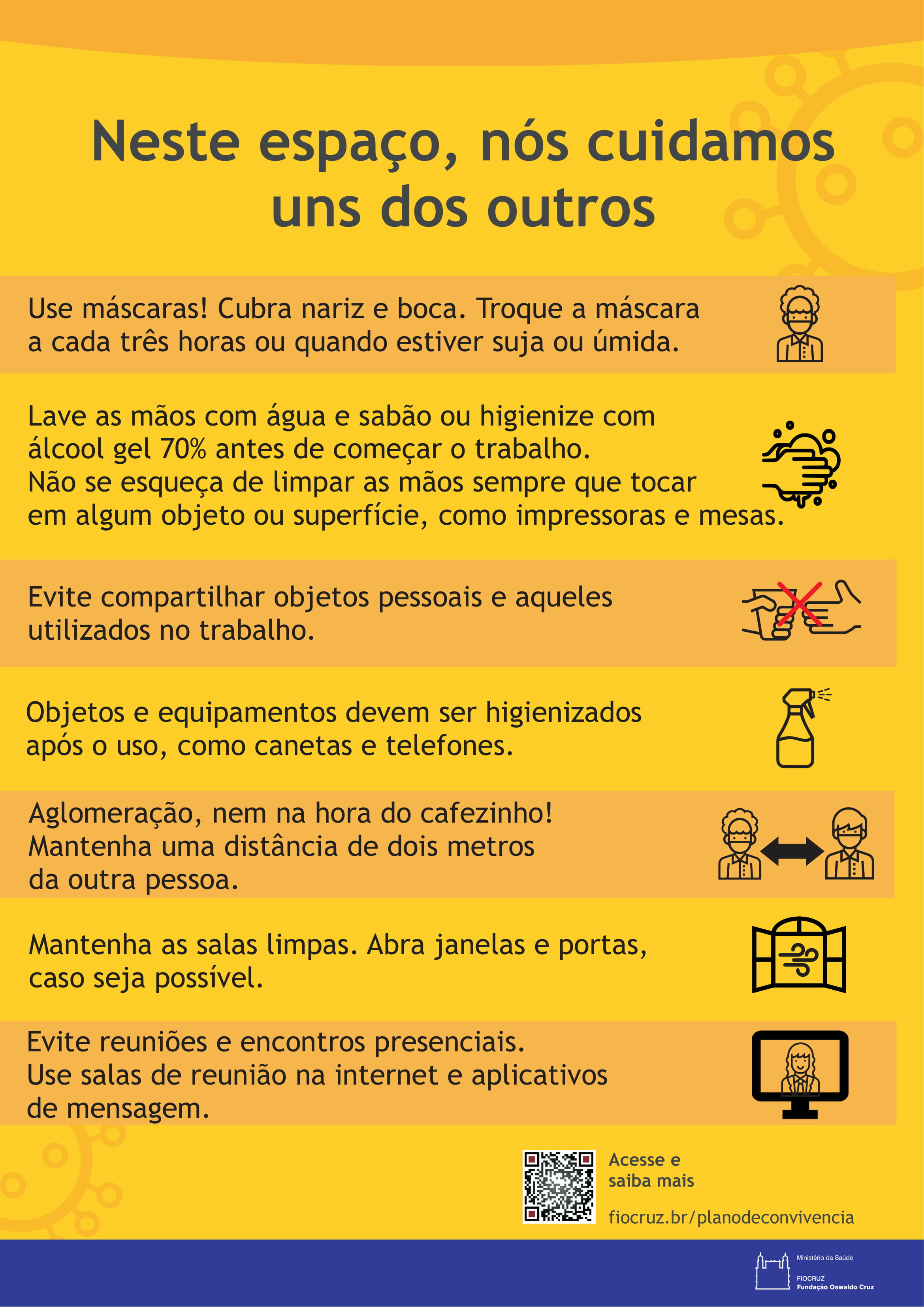 Cartaz com instruções gerais de segurança no ambiente de trabalho (vertical).
