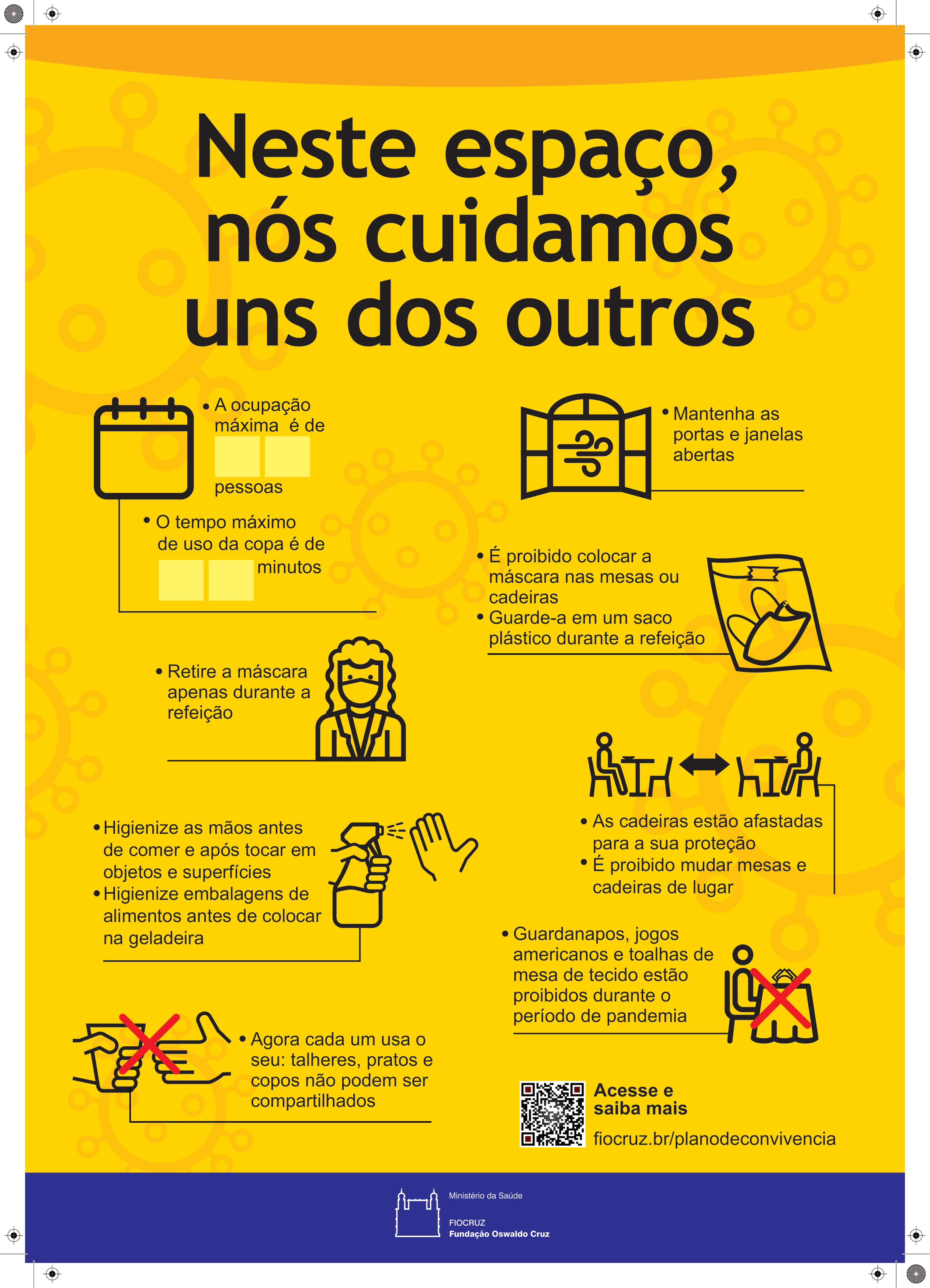 Cartaz com instruções gerais de segurança.