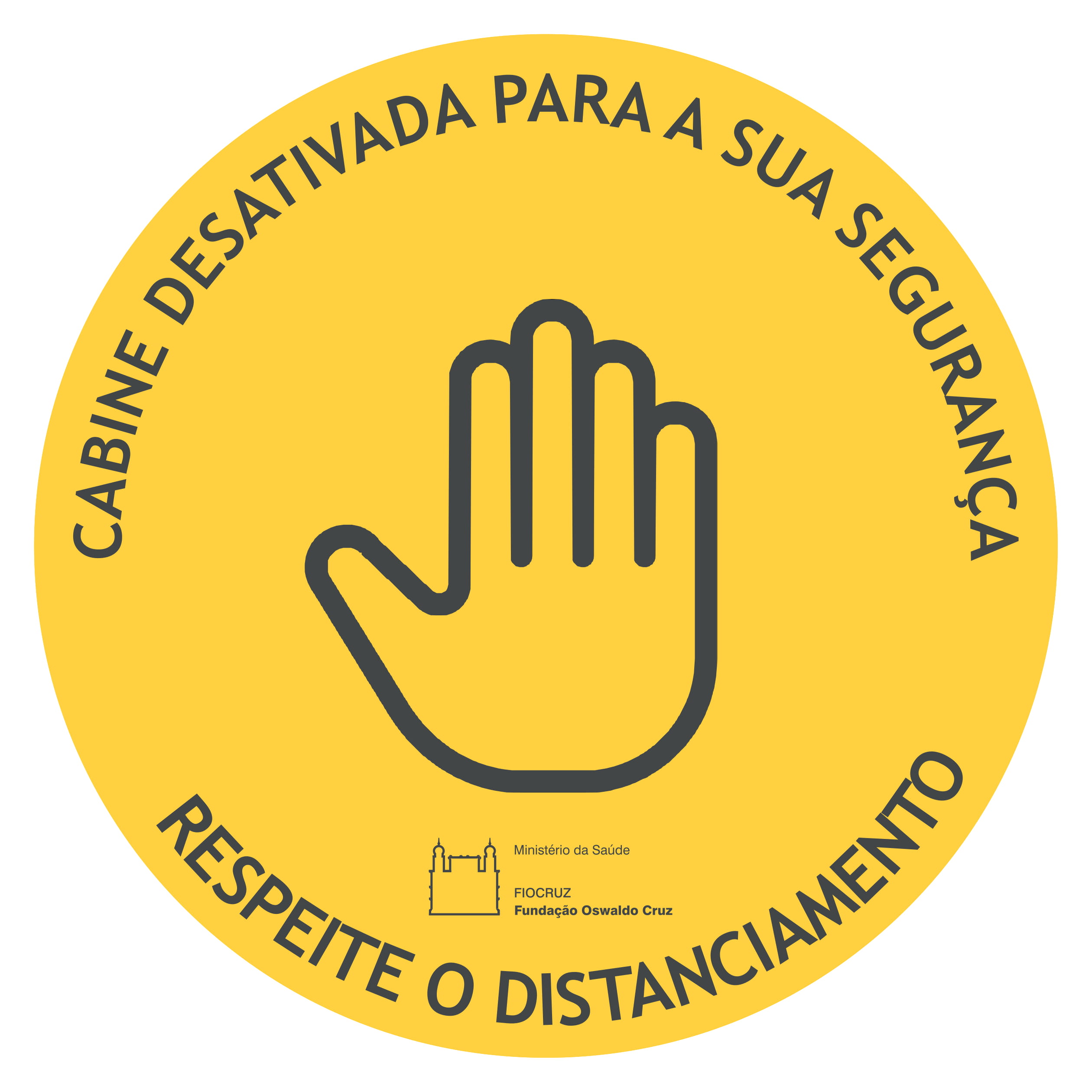 Adesivo para as portas dentro dos banheiros.