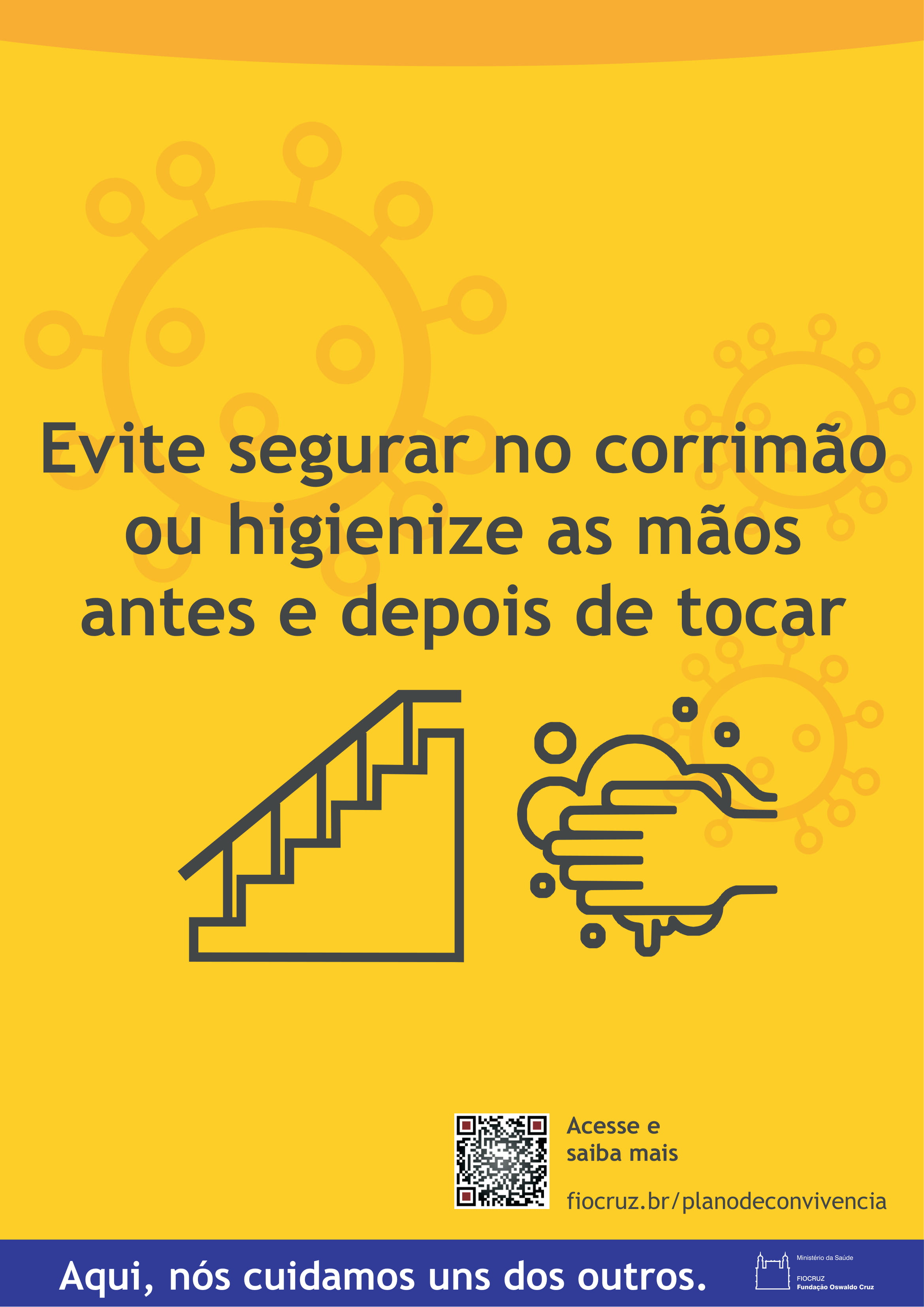 Cartaz com orientações para a utilização de escadas.