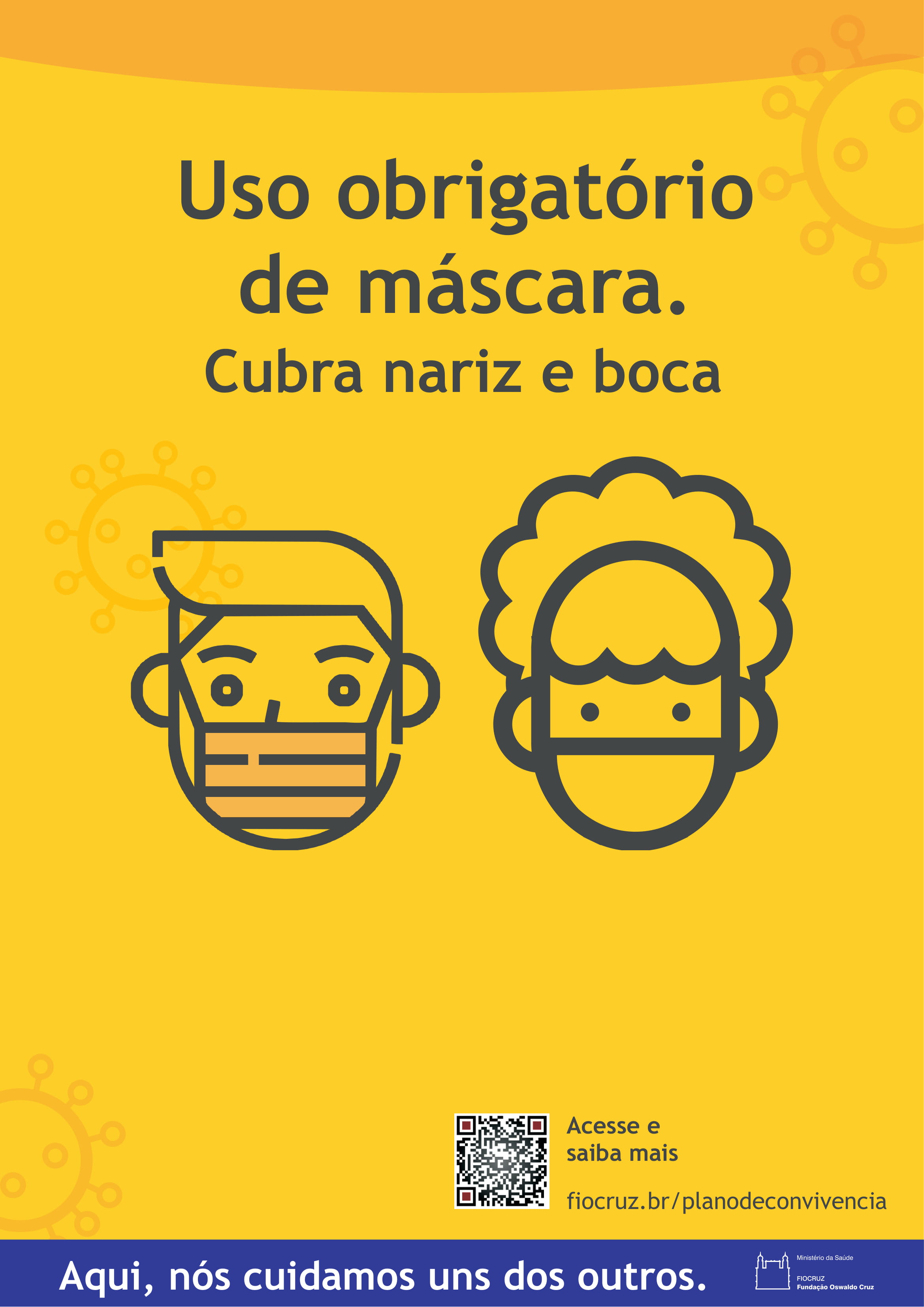 Cartaz sobre a utilização de máscaras.