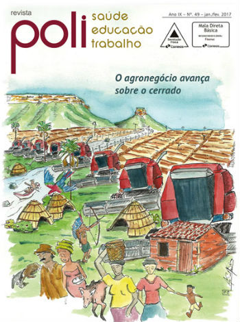 Capa da edição. Uma ilustração com imagens de agronegócio