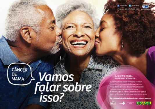 Cartaz da Campanha Nacional de Combate ao Câncer de Mama (Fonte: Ministério da Saúde)