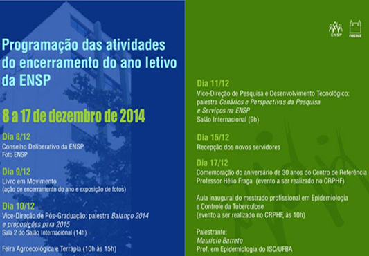 Folder com a programação das atividades