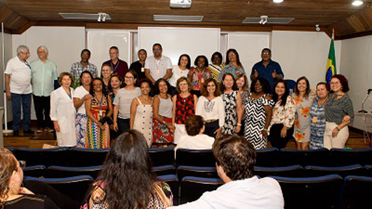 Servidores homenageados reunidos