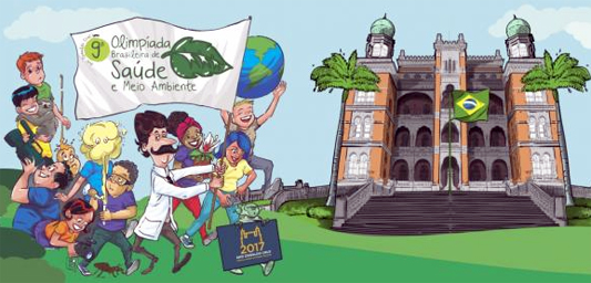 Desenho de jovens correndo em direção ao castelo Fiocruz