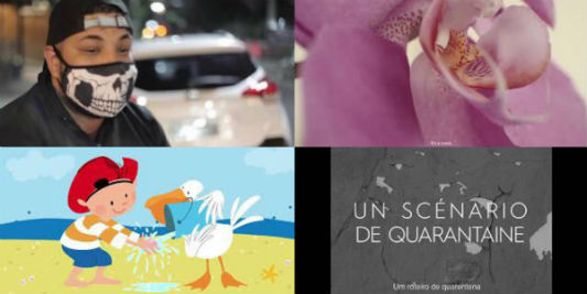 Mosaico com imagem de quatro filmes da mostra