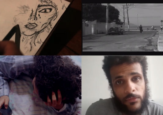 Mosaico com imagem de quatro filmes da mostra