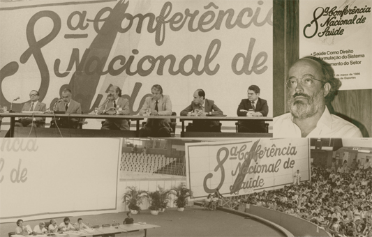Fotomontagem da 8ª Conferência Nacional de Saúde