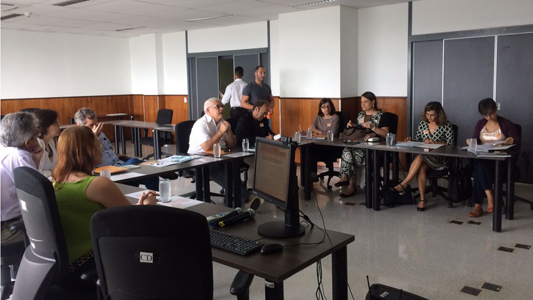 Participantes da reunião em uma sala na Fiocruz Brasília
