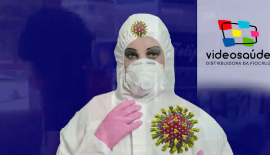 Médica de luva e máscara