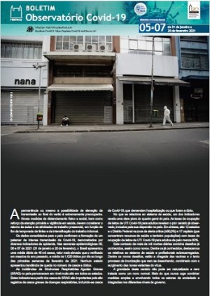 Boletim Observatório Covid-19 Fiocruz. Rua vazia com lojas fechadas