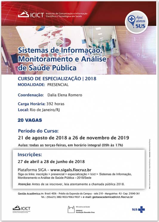 Imagem com informações como data, endereço de inscrição e início do curso