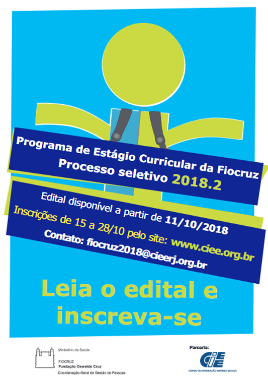 Estágio 2018 - Leia o edital e inscreva-se