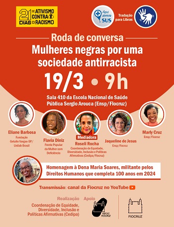 roda de conversa Mulheres negras por uma sociedade antirracista