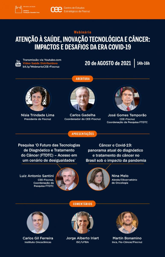 Webinário Atenção à Saúde, Inovação Tecnológica e Câncer: Impactos e Desafios da era Covid-19