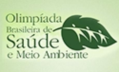 Logo da olimpíada - desenho de folha verde com representação de pessoas de mãos dadas