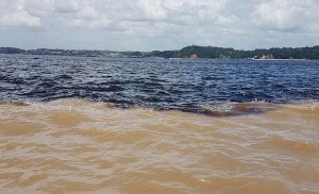 Rio com coloração escura no Amazonas