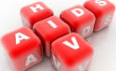 Arte com dados formando as palavras HIV e Aids