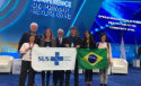 Foto: Divulgação Delegação da Fiocruz e do CNS na Conferência Global de Atenção Primária à Saúde, no Cazaquistão (Foto: Divulgação)