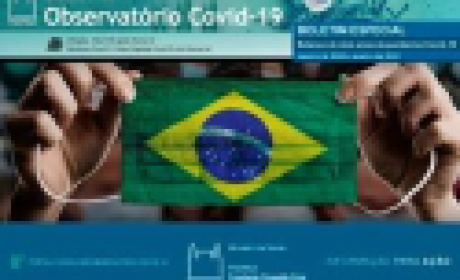 Imagem: divulgação Capa do boletim mostra uma pessoa segurando uma máscara pintada como a bandeira do Brasil