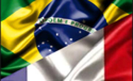 Acordo entre Fiocruz, Instituto Pasteur e USP foi assinado em 8 de junho (Imagem: IOC) Fotomontagem com as bandeiras do Brasil e França