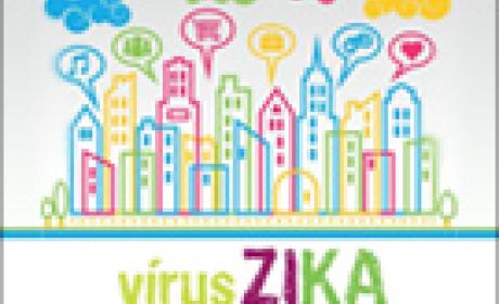 Confira a cartilha elaborada pelo Ministério da Saúde Capa de Cartilha Vírus Zika, com desenhos de prédios, na cidade