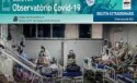 Recorte da capa do boletim com foto de ambiente médico com várias pessoas