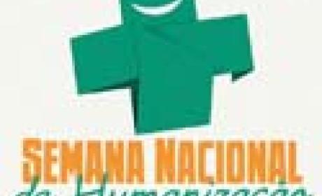 Logo da Semana Nacional de Humanização traz o símbolo do SUS, estilizado, como um personagem sorrindo