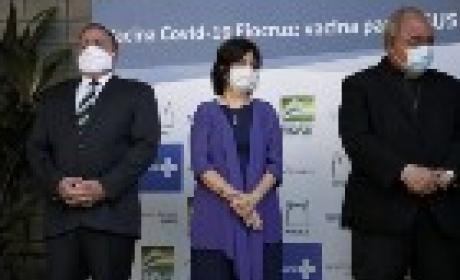 Foto: divulgação Fiocruz Ministro Pazuelo, Nísia Trindade e Dom Orani