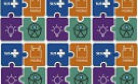 Imagem: Icict Mosaico com símbolos da Fiocruz, do SUS e da acessibilidade