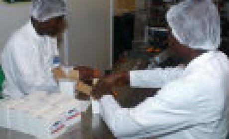 Foto: Agência Fiocruz de Notícias Trabalhadores na fábrica de Moçambique