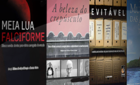Mosaico com a capa de três filmes da VideoSaúde