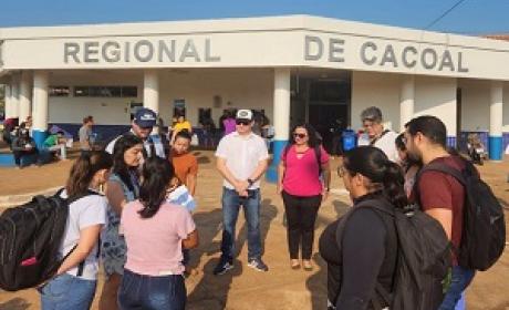 Foto: Fiocruz Rondônia Alunos chegando no prédio do Centro de Educação Técnico-Profissional na Área da Saúde