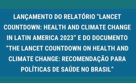 Banner com fundo azul e letras brancas com o nome e data do evento
