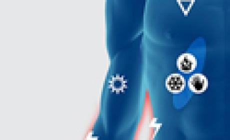 Reprodução de ilustração da Revista Radis Ilustração mostra tronco humano com sinalizações indicando áreas afetadas pela doença