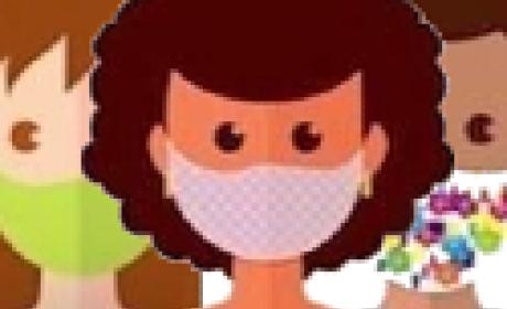Imagem: Divulgação Ilustração mostra três rostos utilizando máscaras coloridas