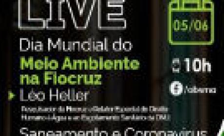 Evento é organizado pela Vice-presidência de Educação, Informação e Comunicação e pela Vice-presidência de Ambiente, Atenção e Promoção da Saúde da Fiocruz (Imagem: Obsma) Live saneamento e coronavírus