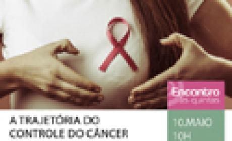 Imagem: COC Mulher com broche de prevenção ao câncer de mama