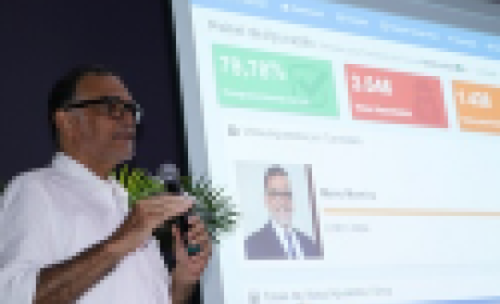 Mário Moreira discursando no microfone