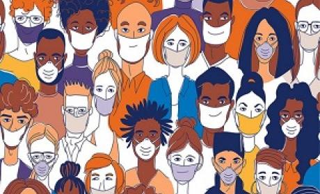 Imagem: Universidade do Texas Desenho de pessoas de máscara