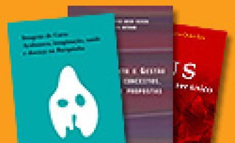 Arte: Aldo Pontes / Fiocruz Montagem com três capas de livros da Editora Fiocruz