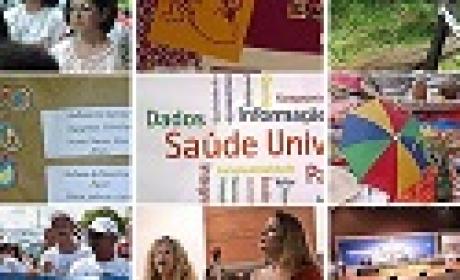 Fotos da 15ª CNS Detalhes de fotos da 15ª Conferência Nacional de Saúde em mosaico