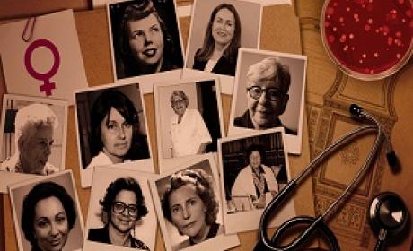 Arte: Elias Sousa Fotos dos rostos de nove mulheres cientistas