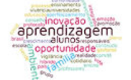 Imagem: IOC Mosaico com dezenas de palavras ligadas a educação