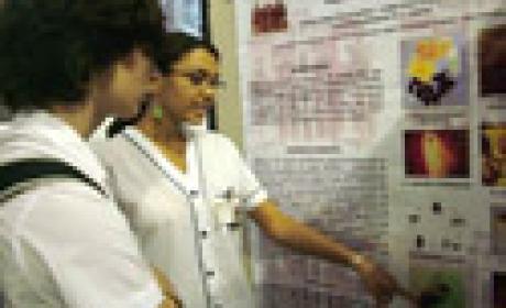 Evento reúne, anualmente, alunos do 1° ano da turma Avançado para apresentação de pôsteres que descrevem os objetivos e o andamento dos trabalhos Alunos apresentam pôsteres durante edição anterior do Provoc