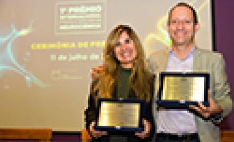 Vencedores do 1º Prêmio Fiocruz Servier de Neurociência, Flávia Gomes e Stevens Rehen Vencedores do 1º Prêmio Fiocruz Servier de Neurociência, Flávia Gomes e Stevens Rehen